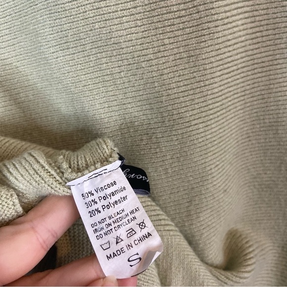 Lillusory Green Ribbed Knit Oversized Turtleneck Sweater - Picture 7 of 10